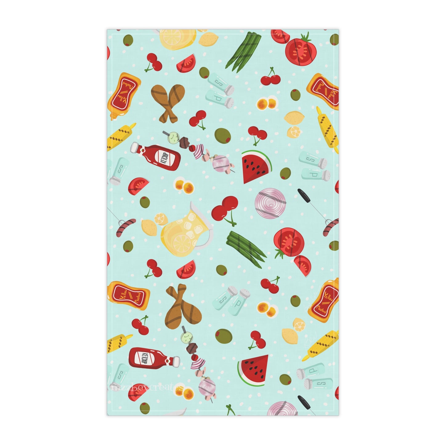 Tea Towel, Retro, Teal