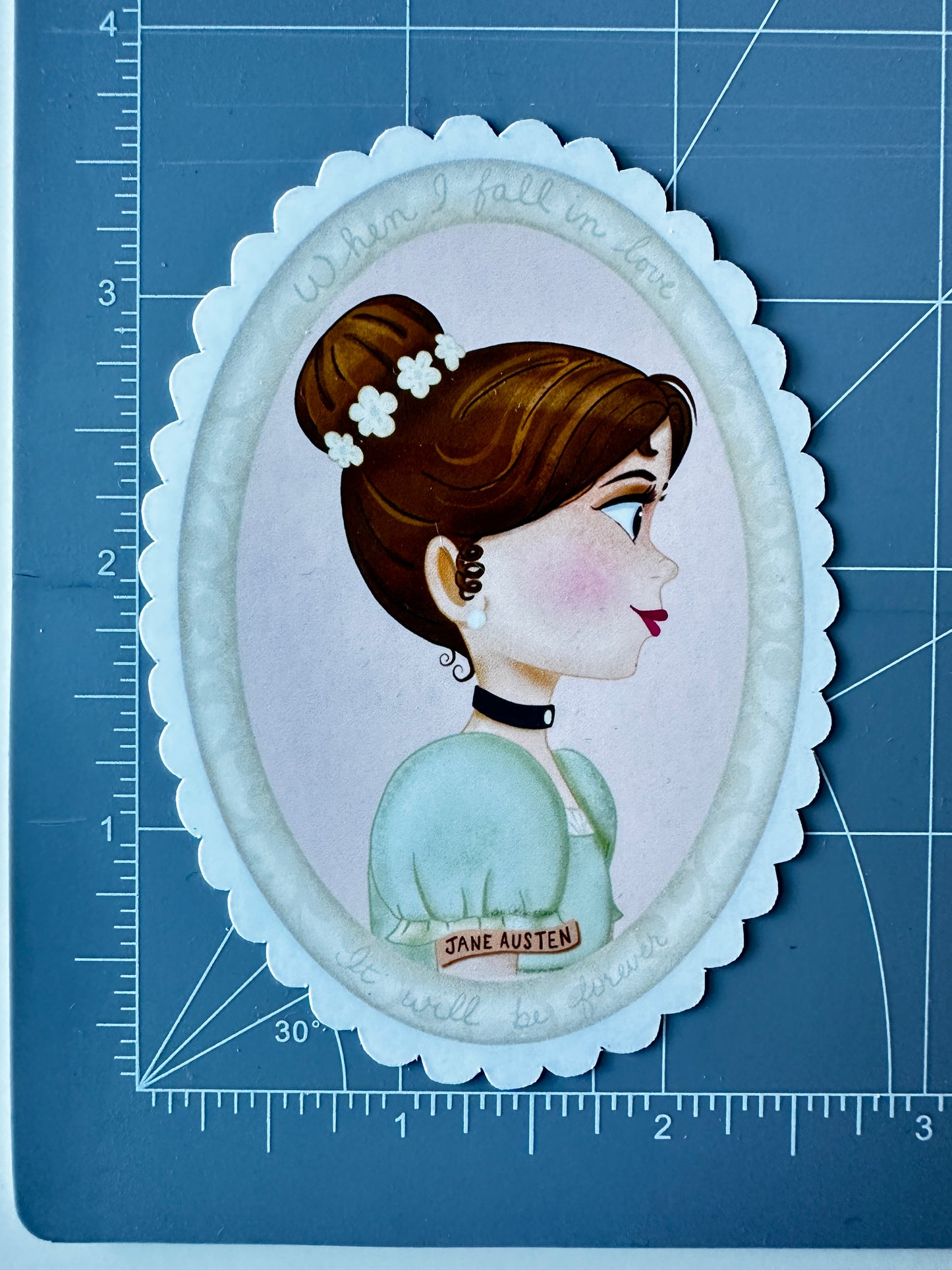 Jane Austen Cameo Die Cut Sticker