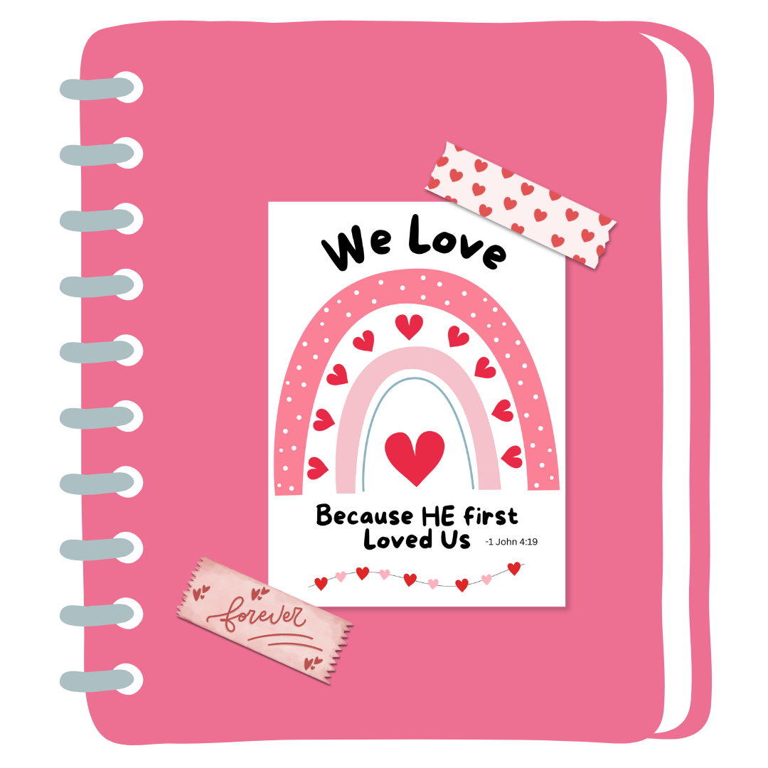 9 Digital Cute Valentine Notecards