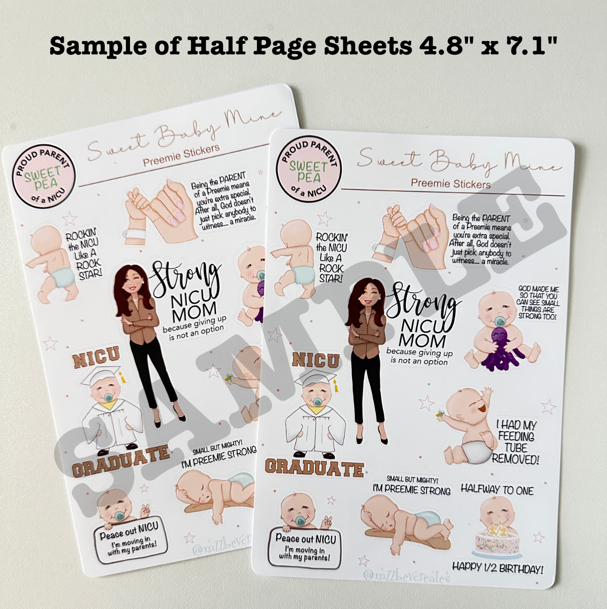 Custom Order Request for Two Half Size Sticker Sheets