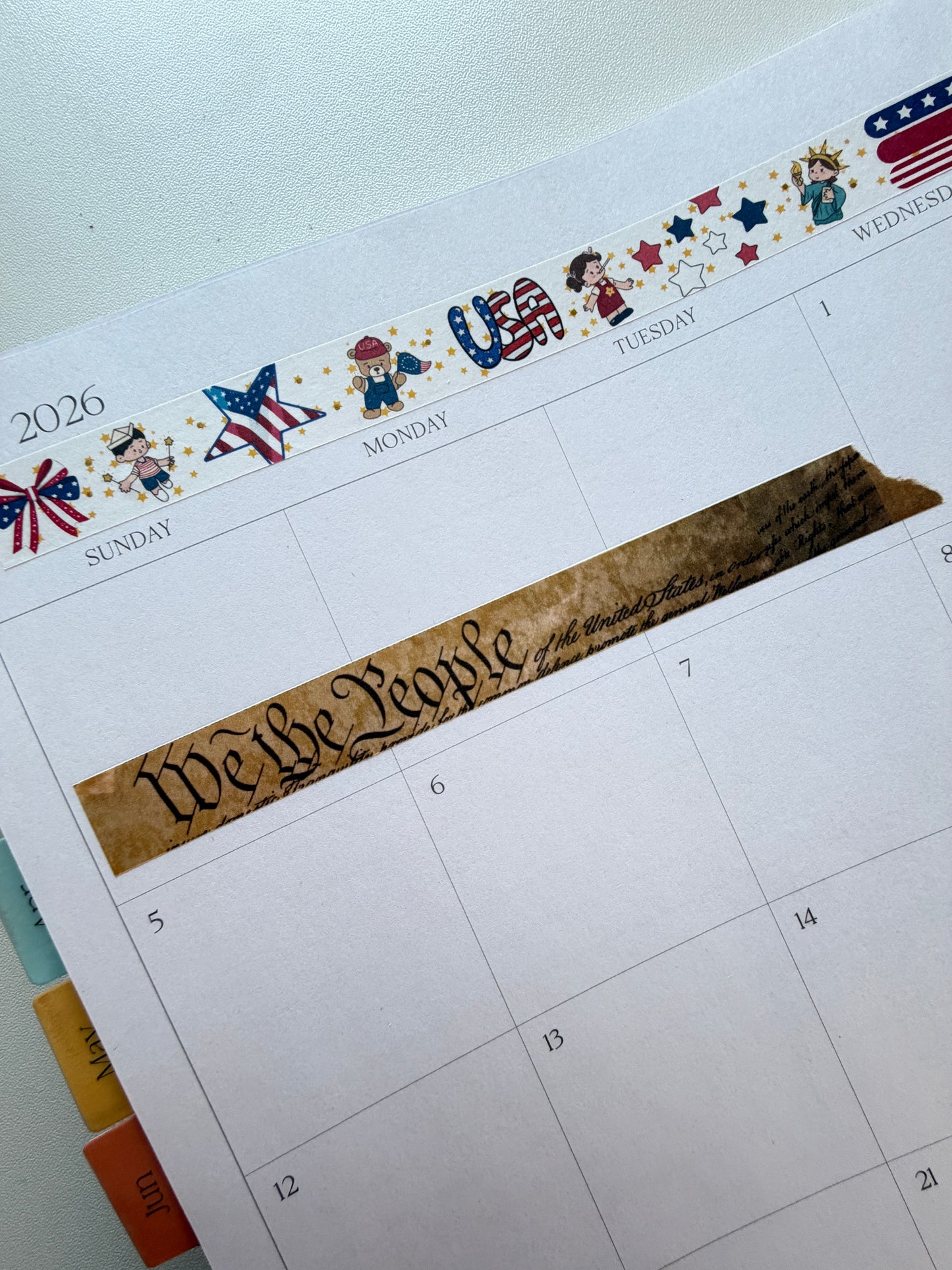 Home made - Printable - Patriotic Washi Paper Strips – A Fresh, Space-Saving Twist on Washi Tape!