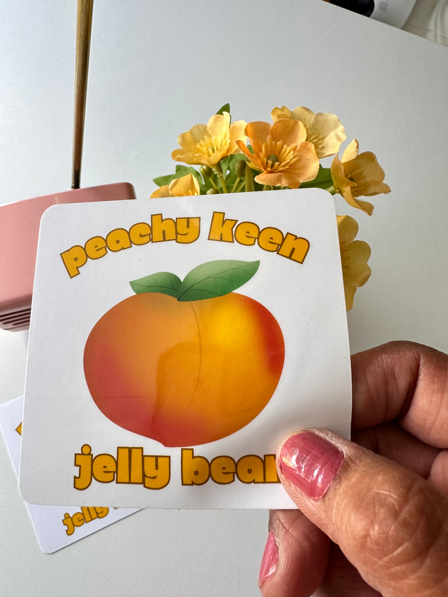 Peachy Keen Jelly Bean Refrigerator Magnet