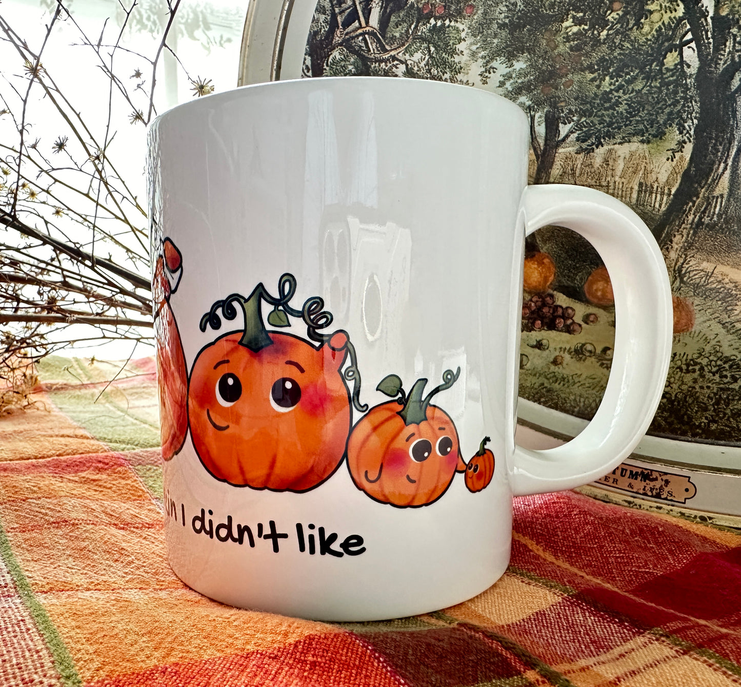 Gourdie the Pumpkin in a Jumbo Mug