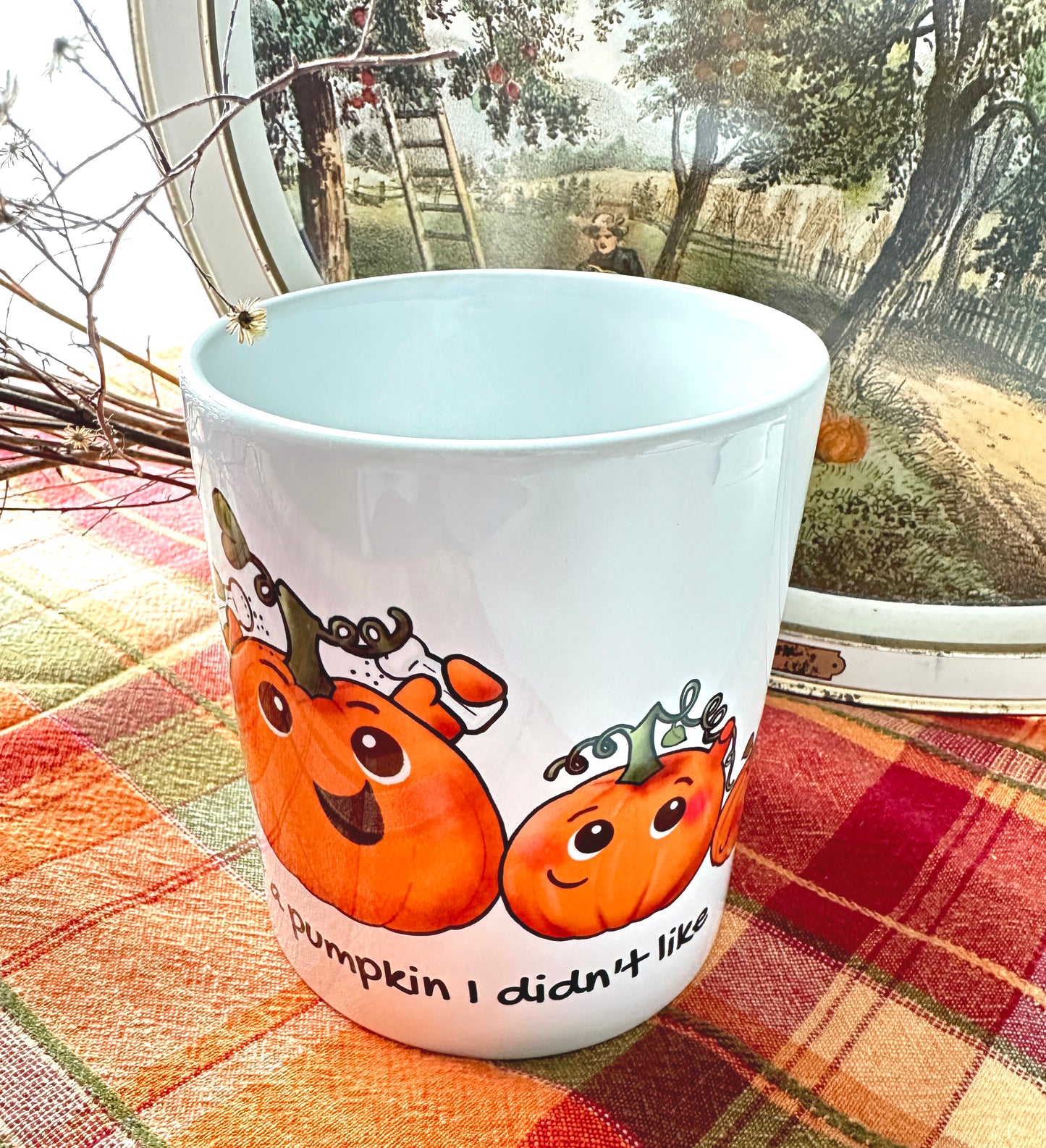 Gourdie the Pumpkin in a Jumbo Mug