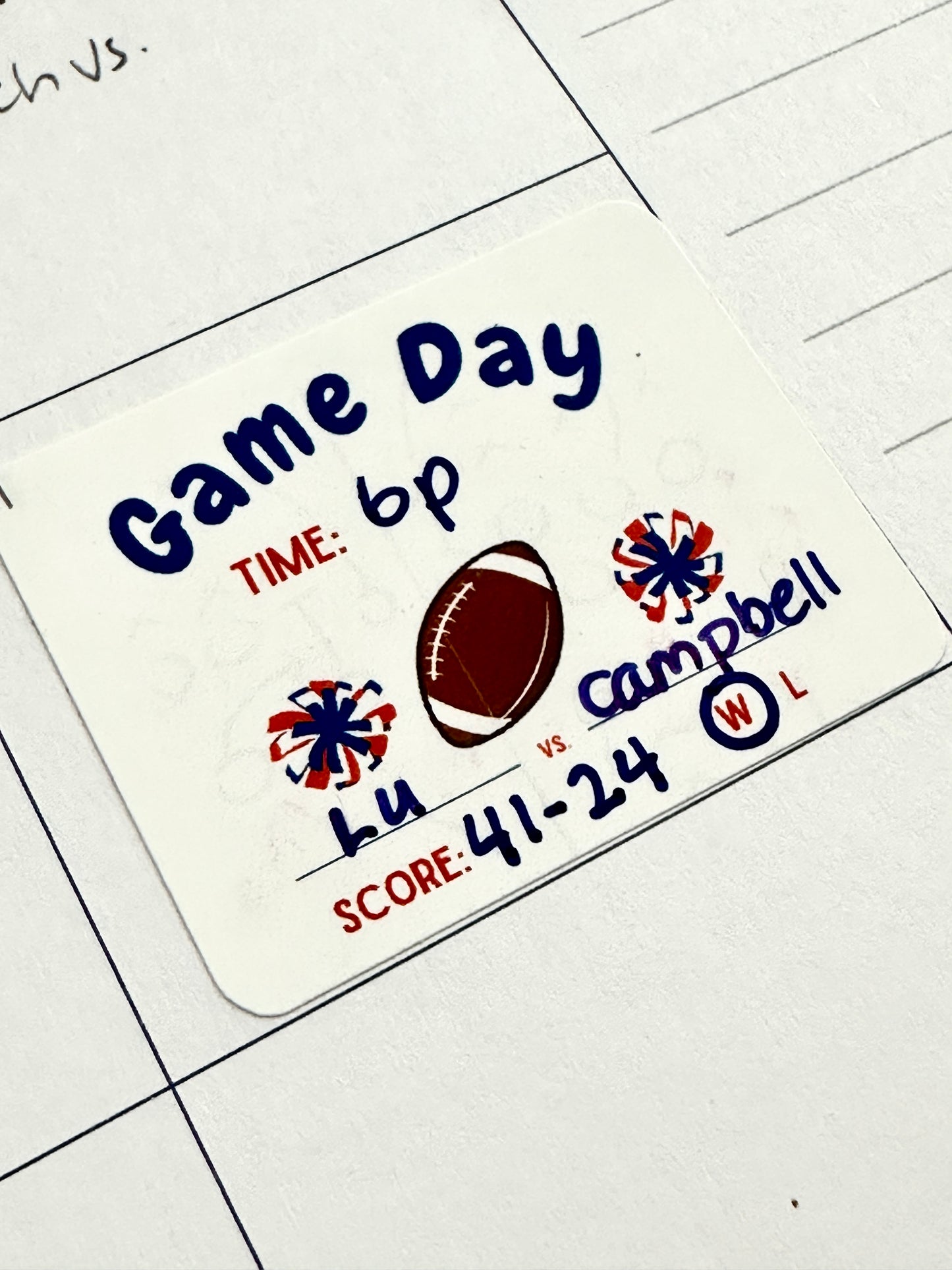 Football Planner Stickers