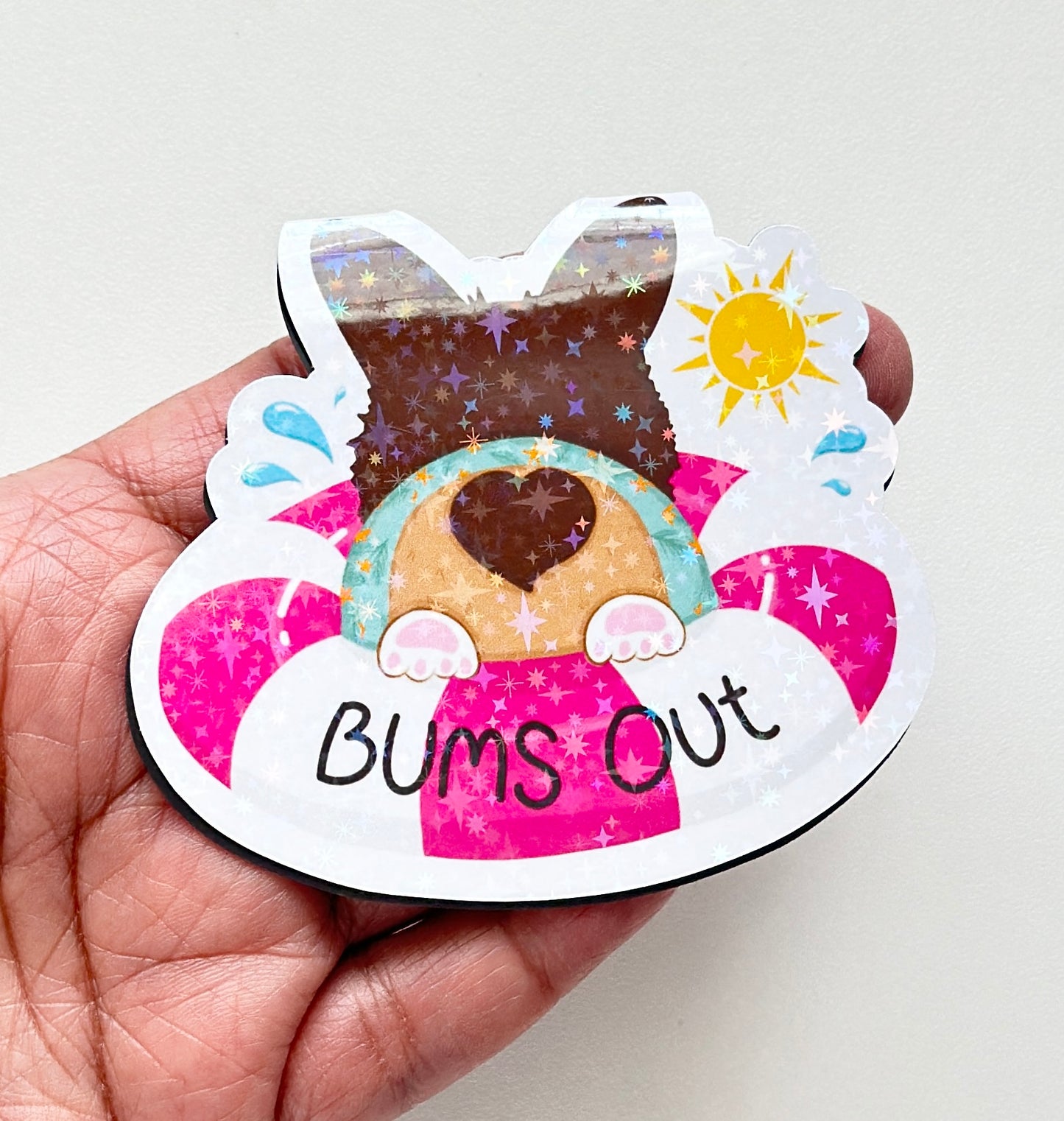Suns Out, Bums Out Summer, Corgi, Sparkly Double-Sided Magnetic Bookmark