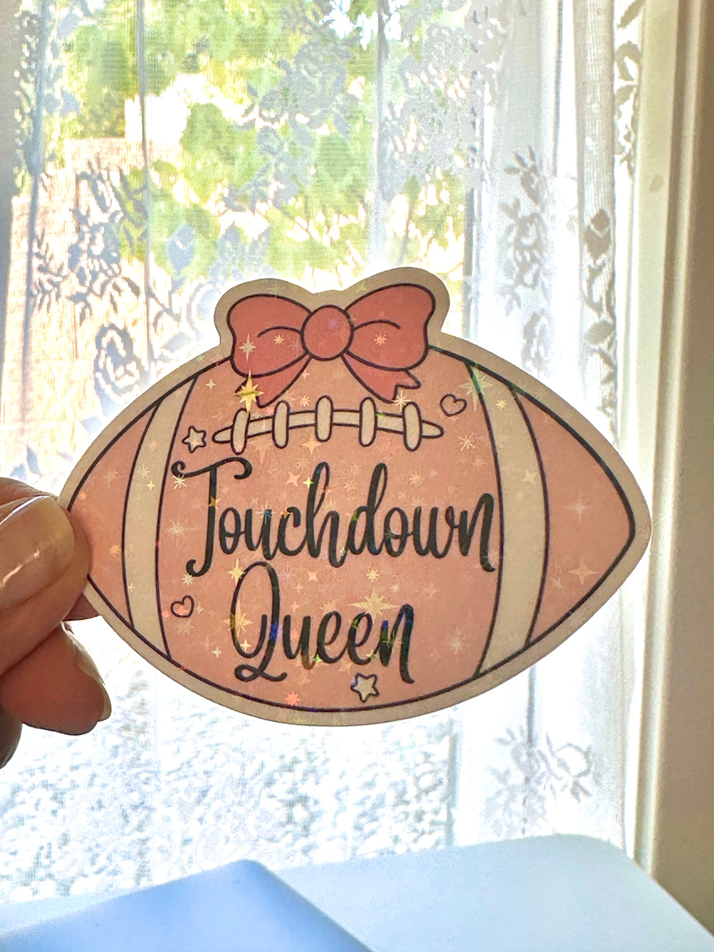 For the "Glitter-Loving Football Queen" ππ Die-cut Sticker