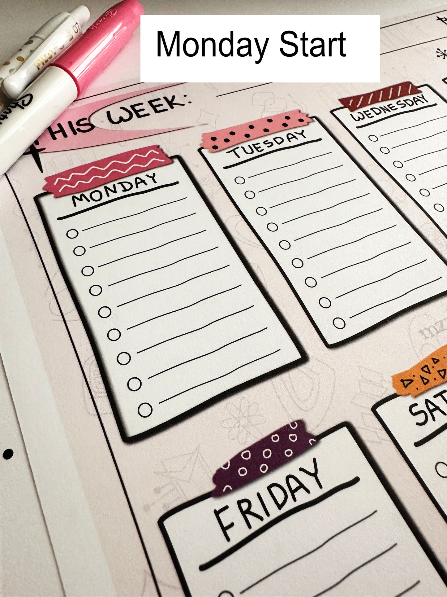 DIgital Download - Retro Atomic Style Weekly Planner