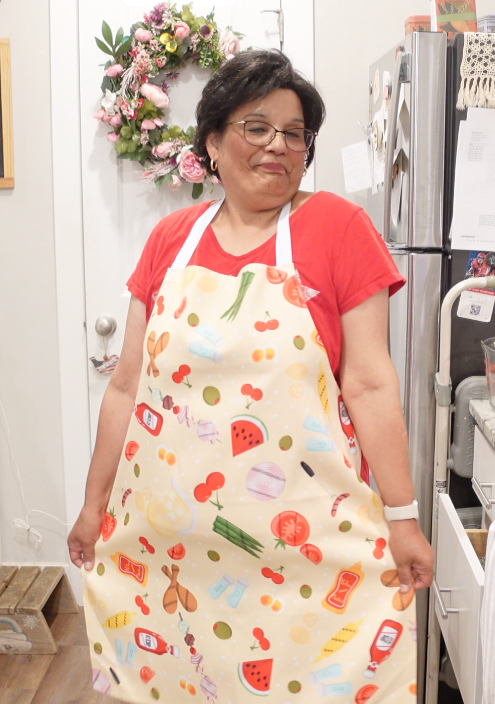 Retro Apron, Yellow, Grilling Foods
