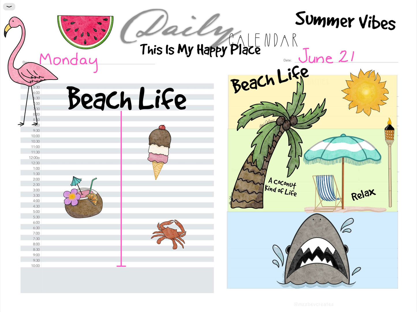 Tropical Vacation Digital Stickers