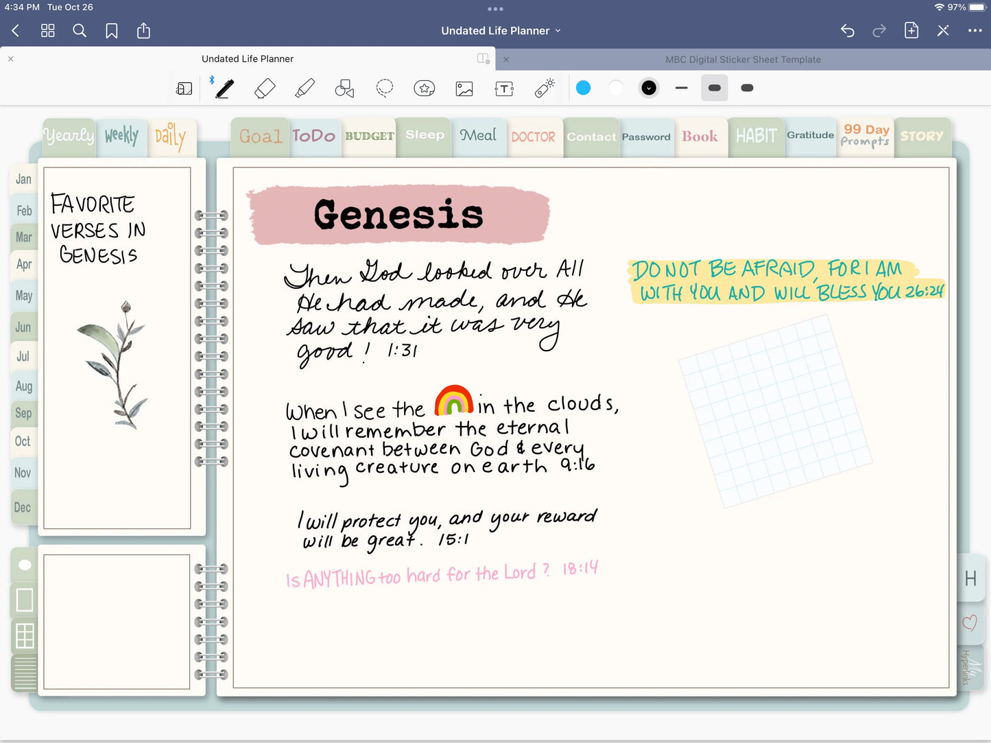 66 Books of the Bible - Black on Pink