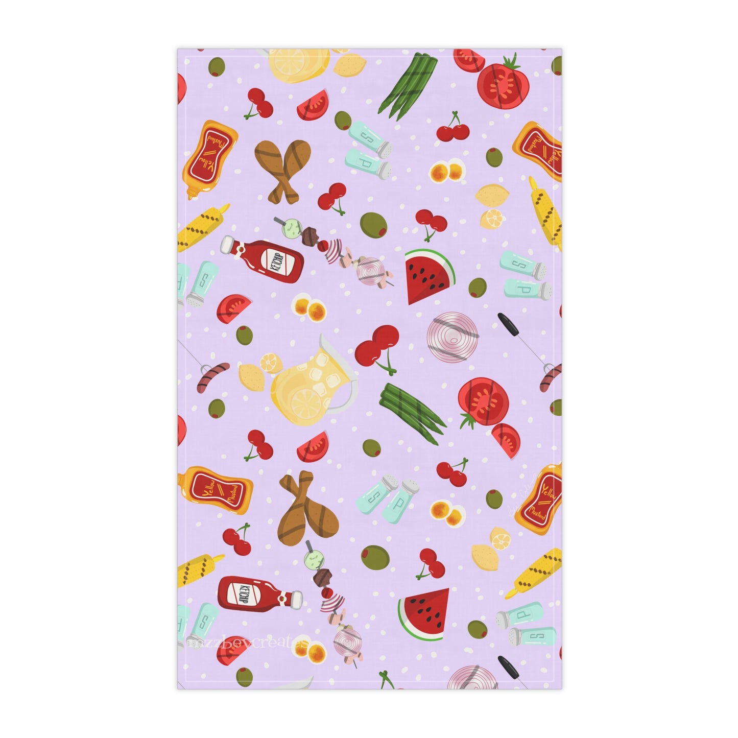 Tea Towel, Retro, Lilac