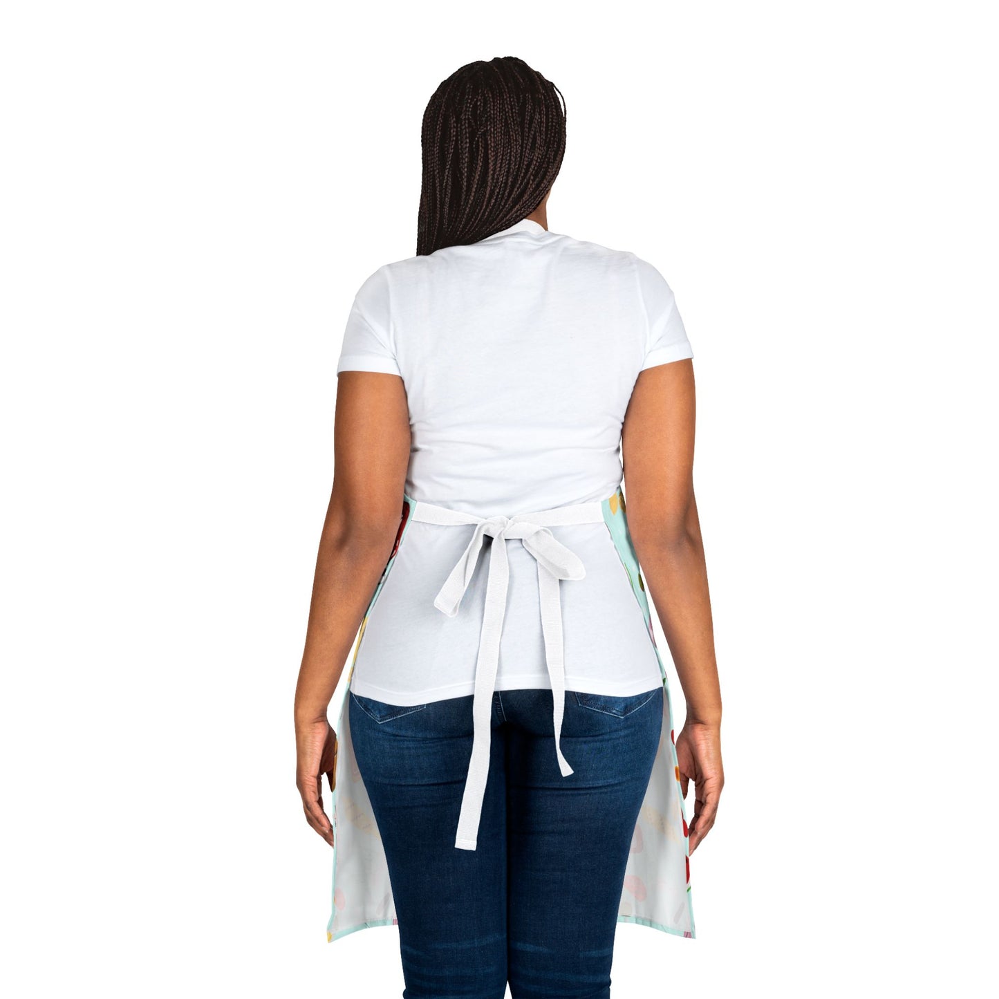 Retro Apron, Teal, Grilling Foods