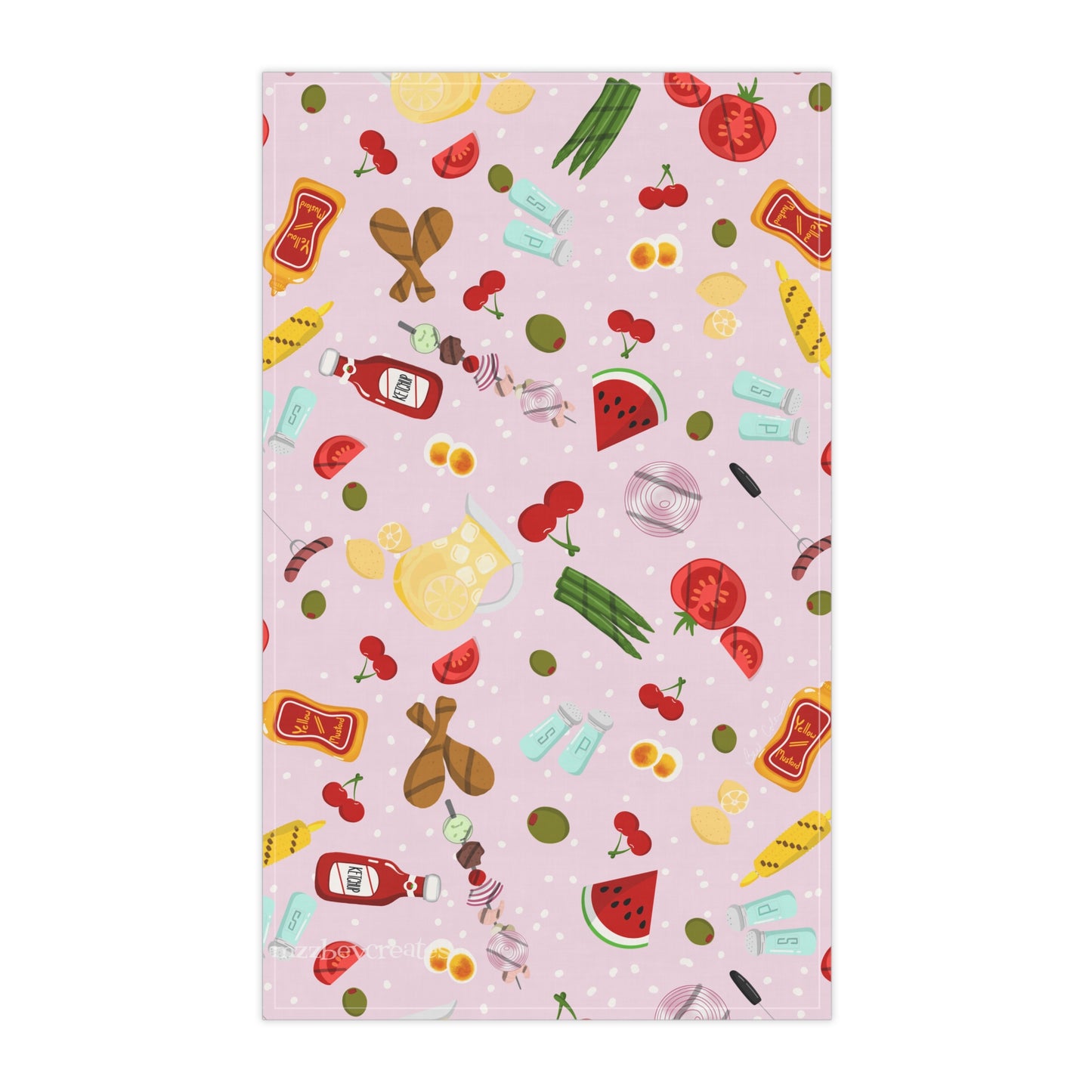Tea Towel, Retro, Pink