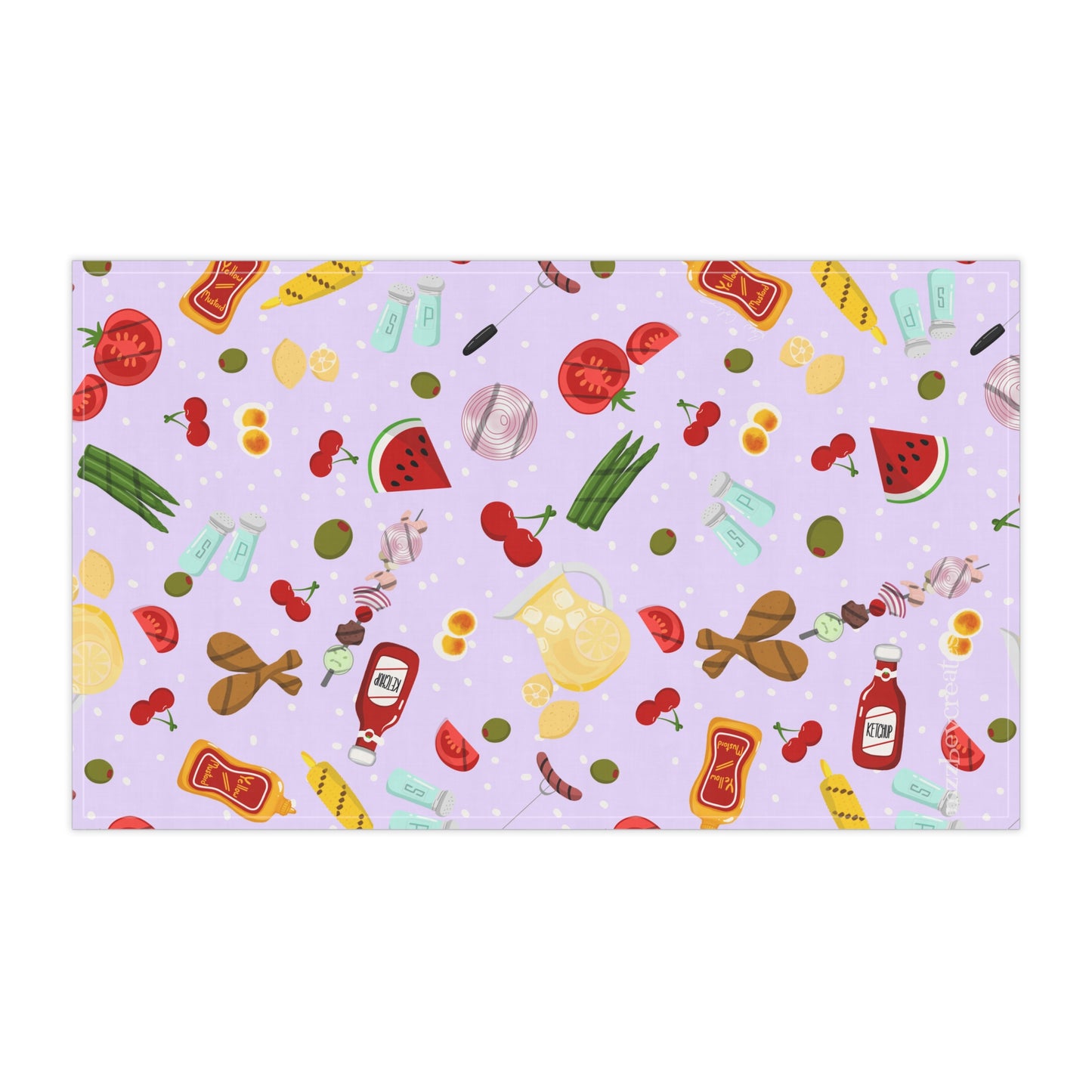 Tea Towel, Retro, Lilac