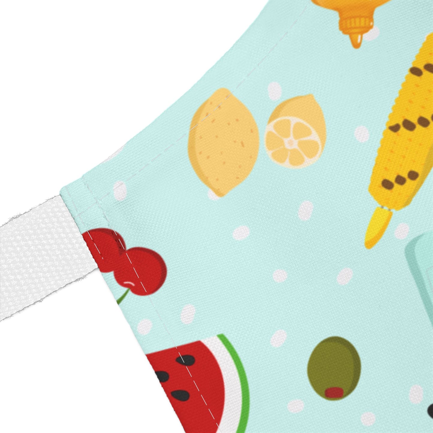 Retro Apron, Teal, Grilling Foods