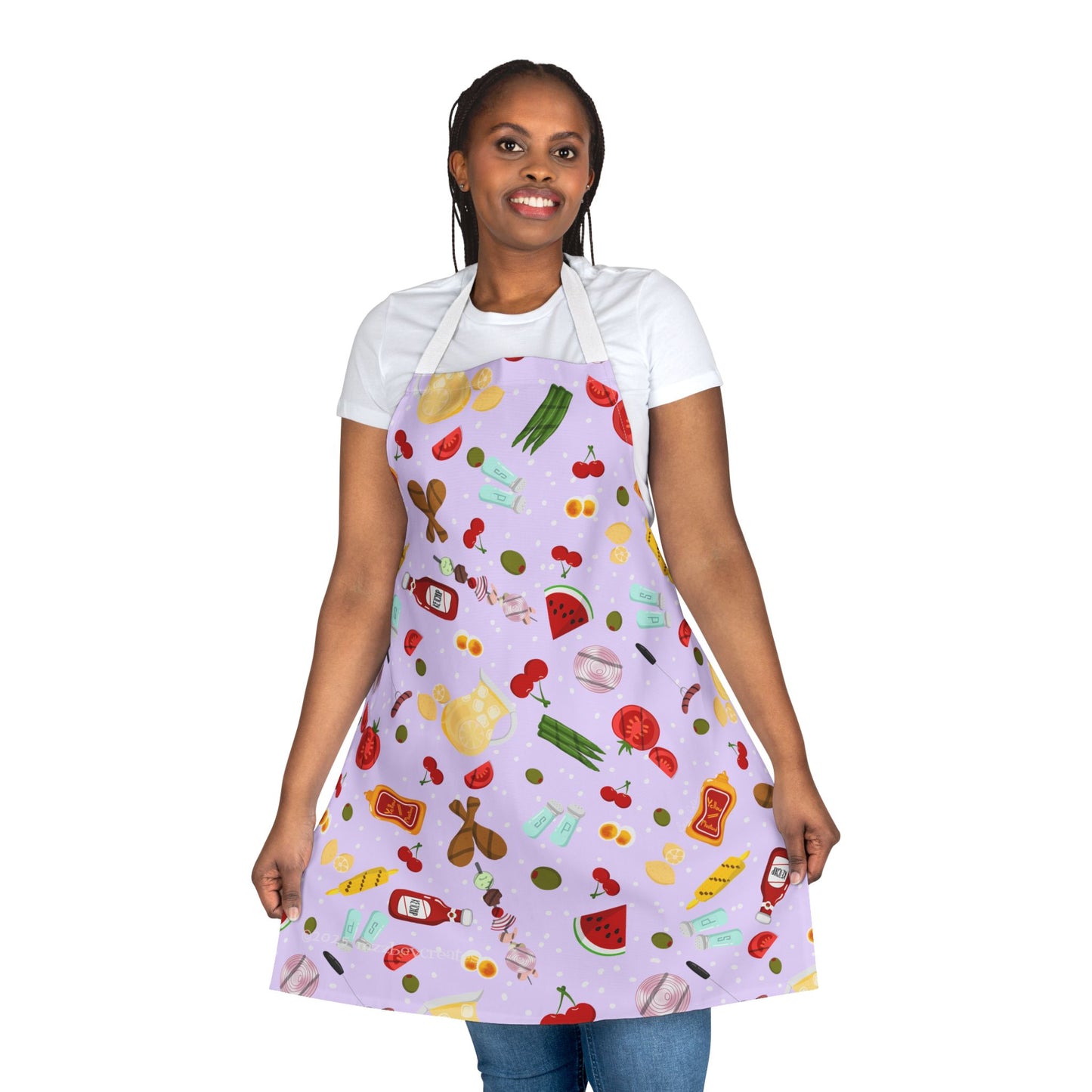 Retro Apron, Lilac, Grilling Foods