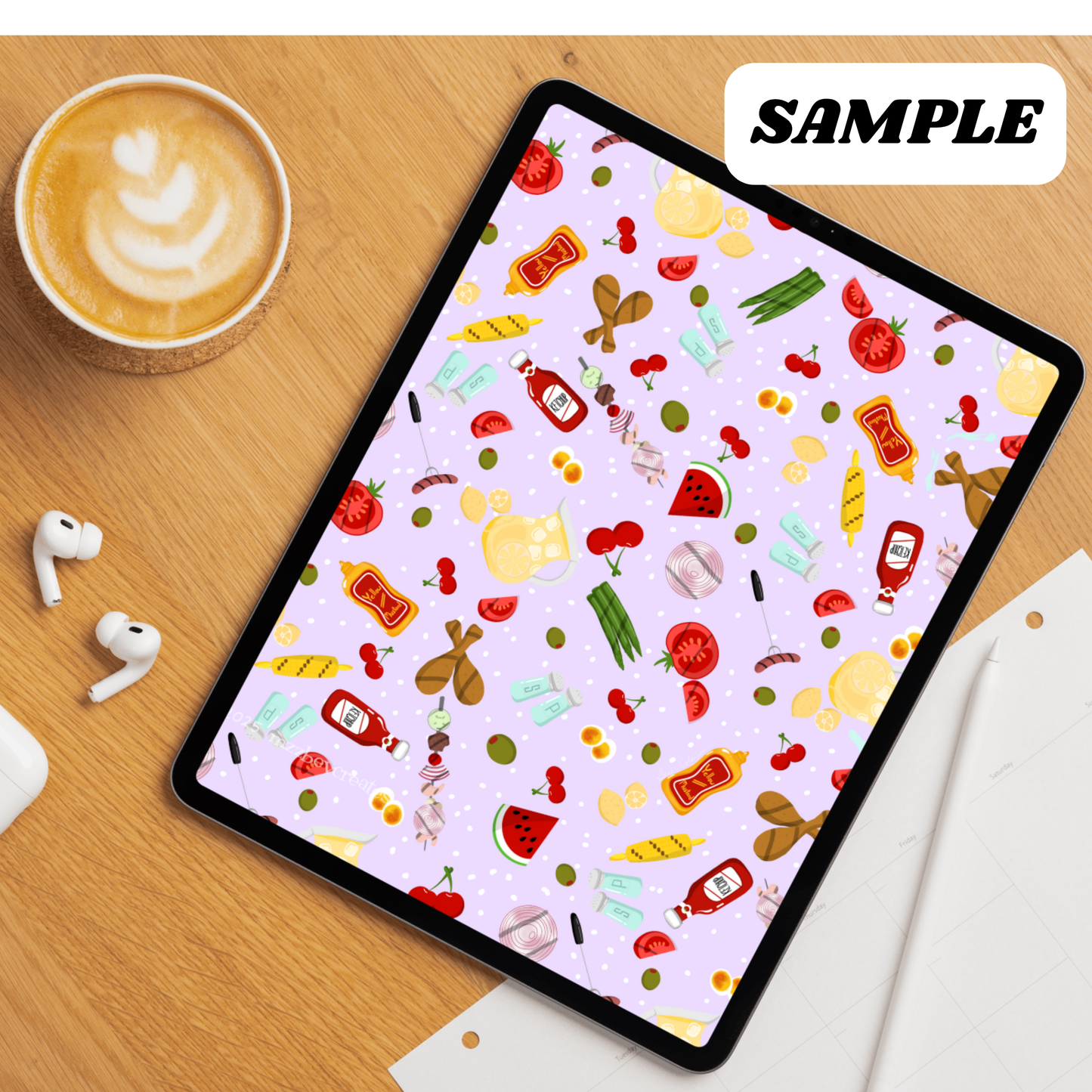 Retro Grillin' Pattern - Digital Download