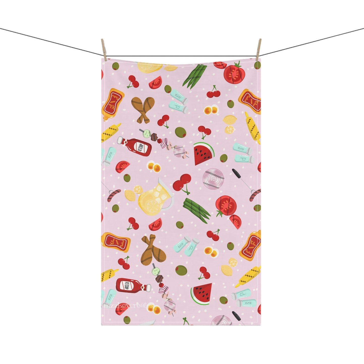 Tea Towel, Retro, Pink