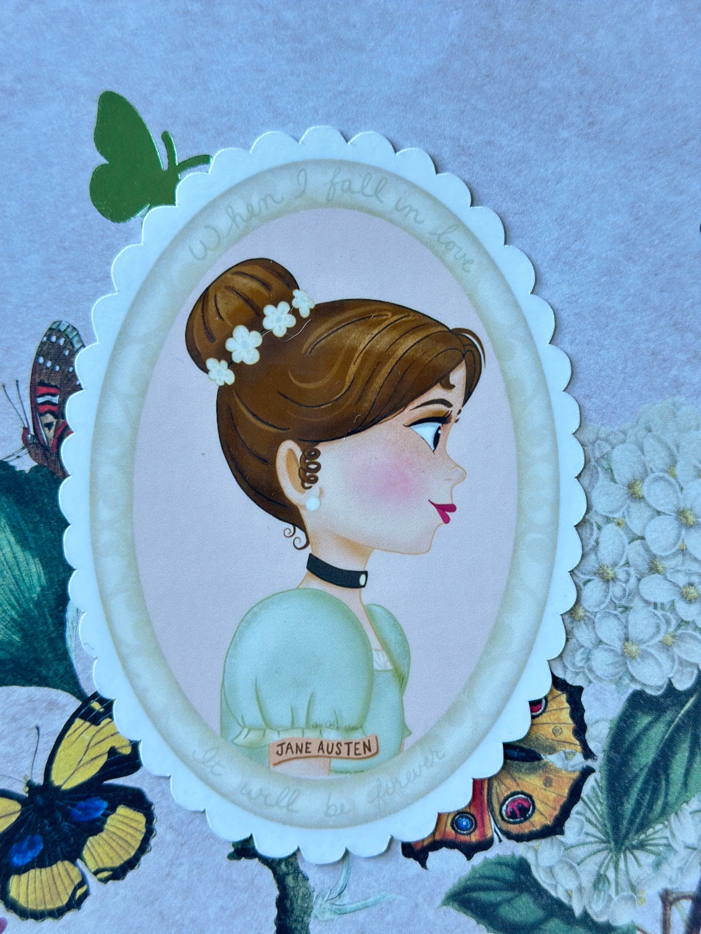 Jane Austen Cameo Die Cut Sticker