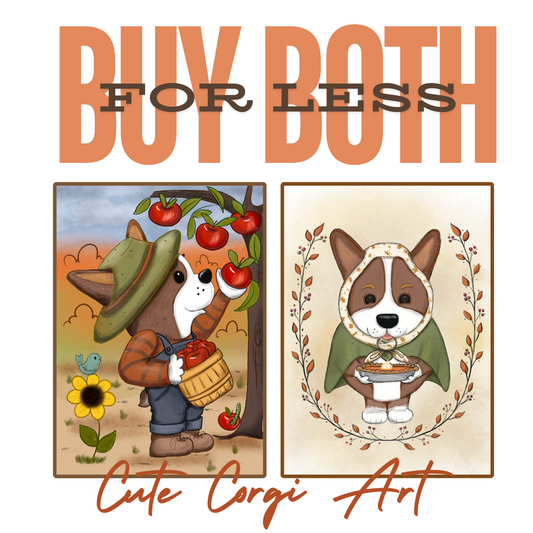 Cute Corgi Art - Buy Both for Less