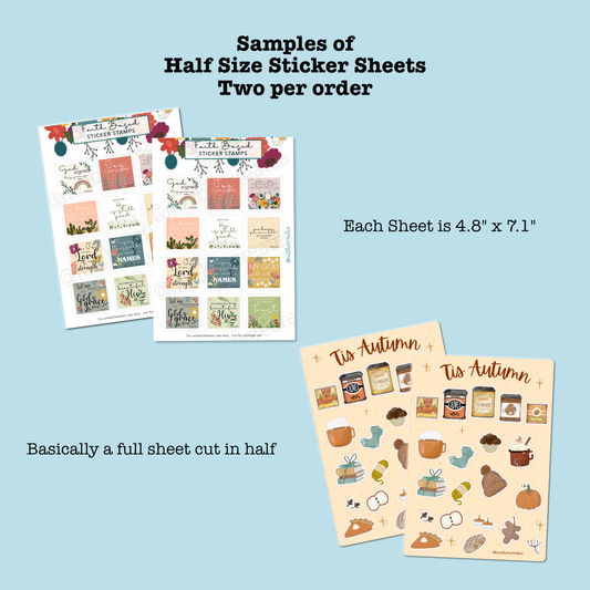 Custom Order Request for Two Half Size Sticker Sheets
