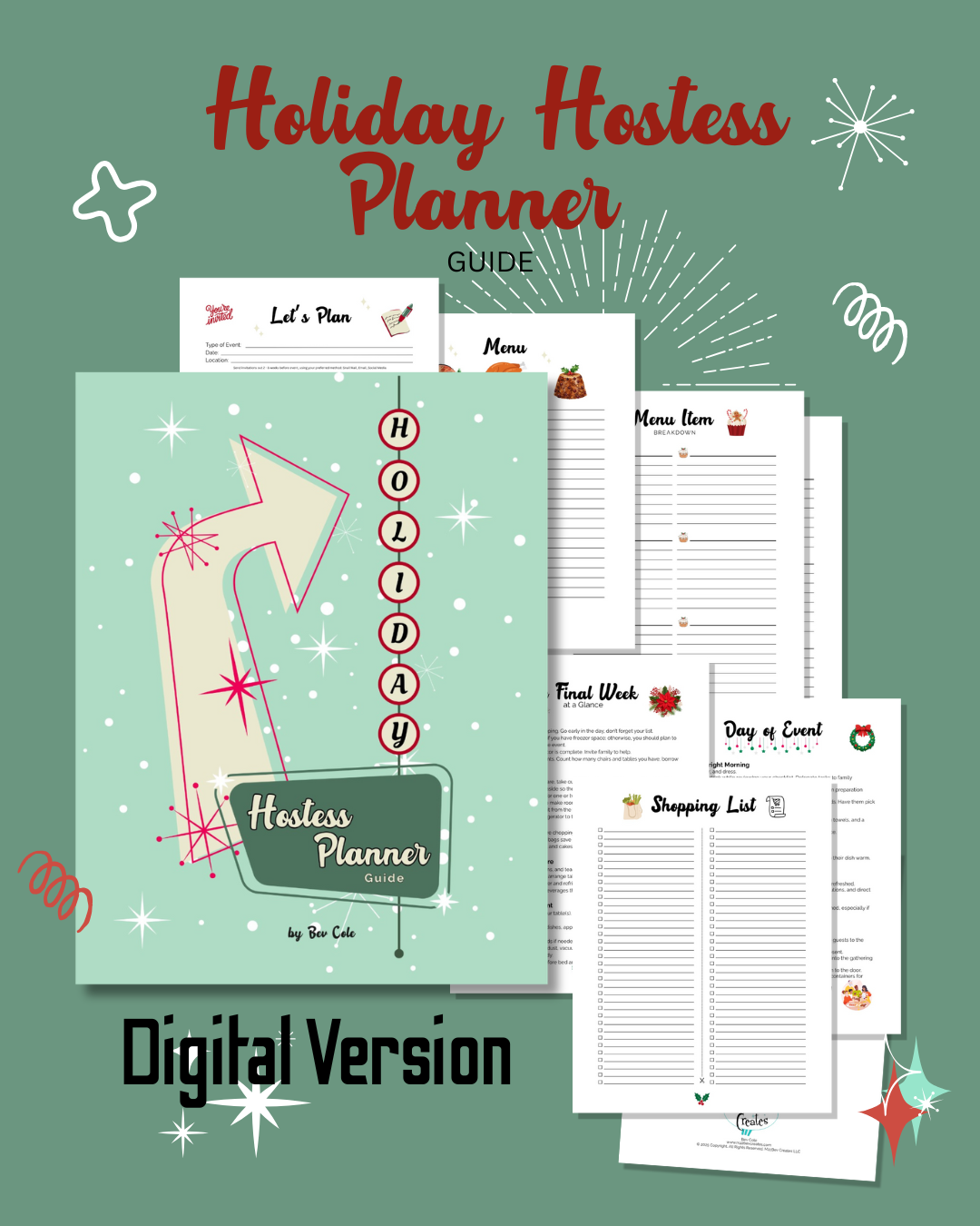 Digital, Printable, Download Holiday Hostess Planner Guide