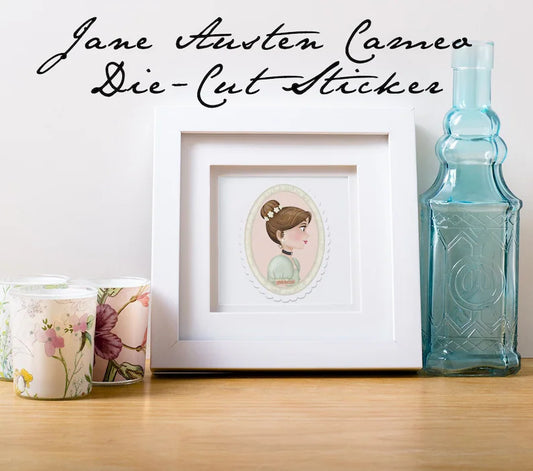 Jane Austen Cameo Die Cut Sticker