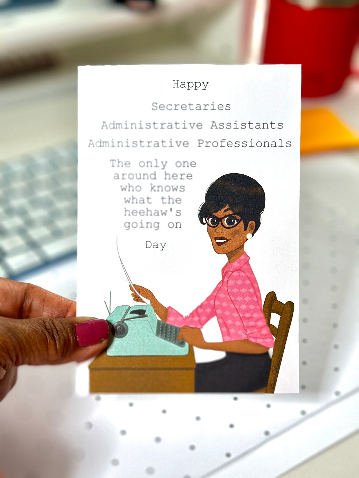 Happy Administrative Professionals Day Greeting Card - Dark Skin Tone