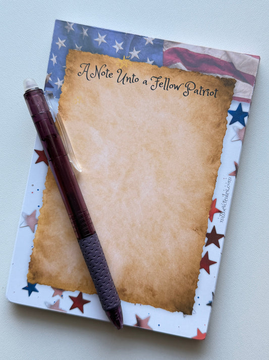 Early American Patriotic Notepad – 50 Sheets – Handmade - America 250