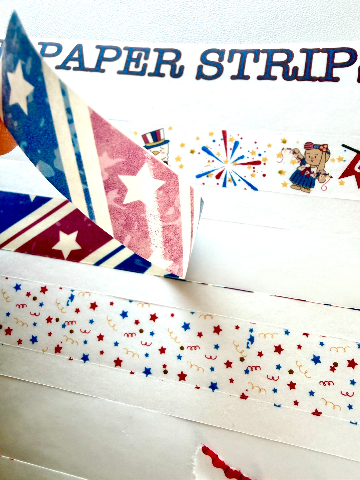 Home made - Printable - Patriotic Washi Paper Strips – A Fresh, Space-Saving Twist on Washi Tape!