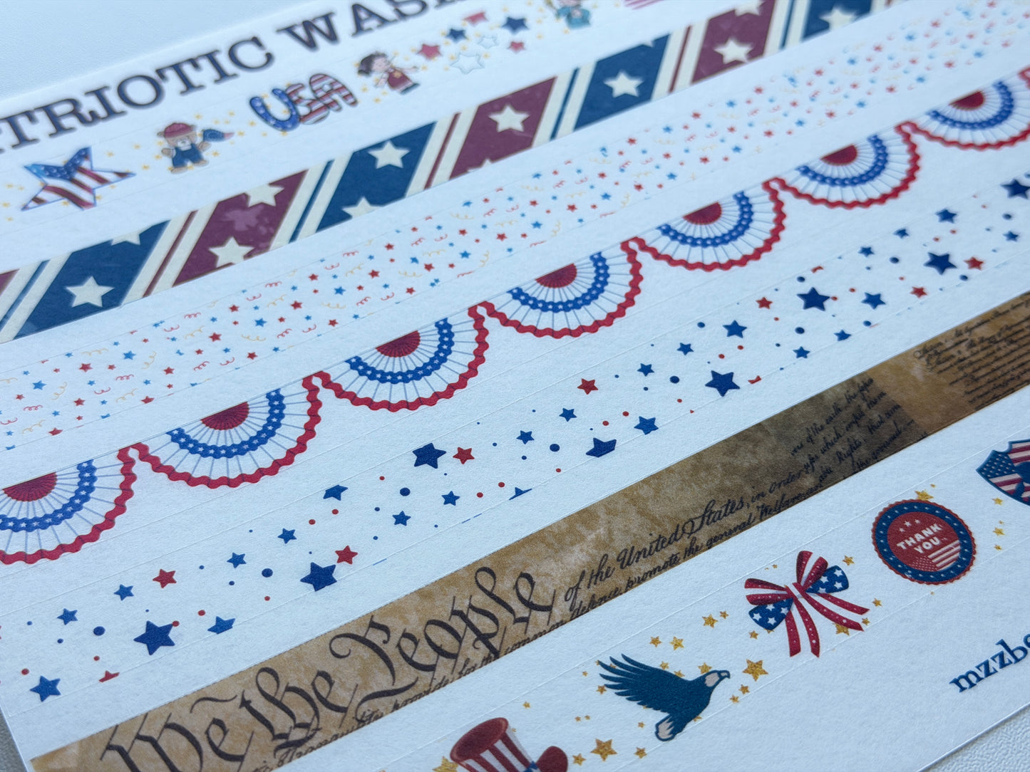Home made - Printable - Patriotic Washi Paper Strips – A Fresh, Space-Saving Twist on Washi Tape!