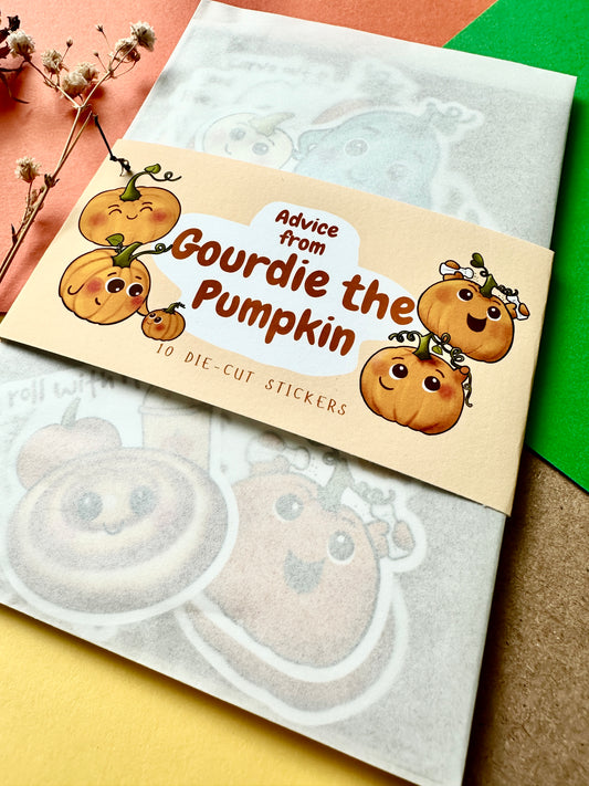 Advice from Gourdie the Pumpkin Stickers