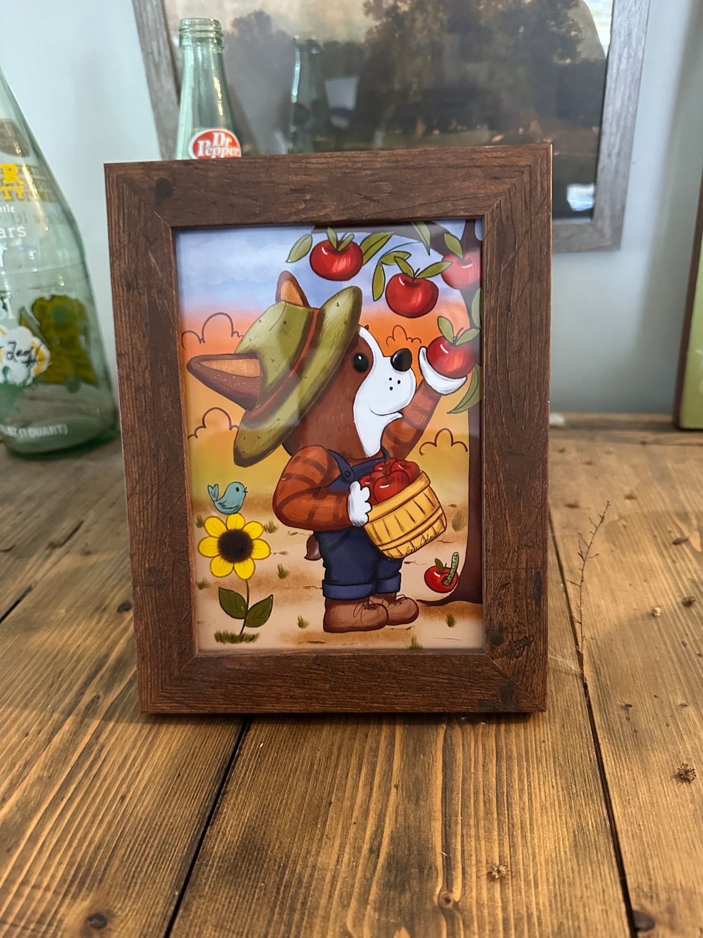 Apple Picking Corgi 5x7 Print