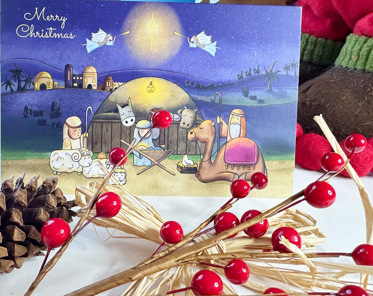 Manger to the Cross Nativity Greeting Card