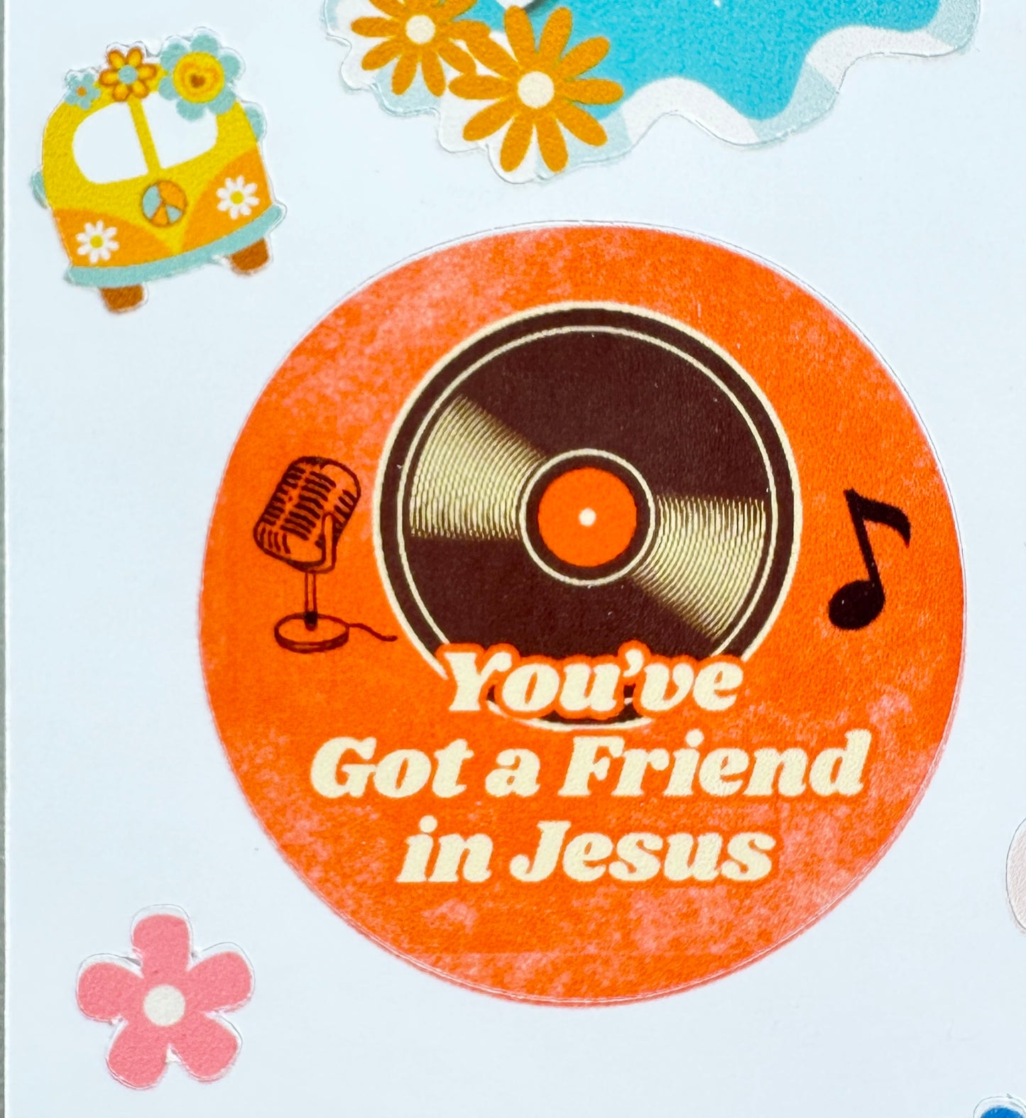 Jesus Movement Sticker Sheet Hippie Age, Groovy Vibe