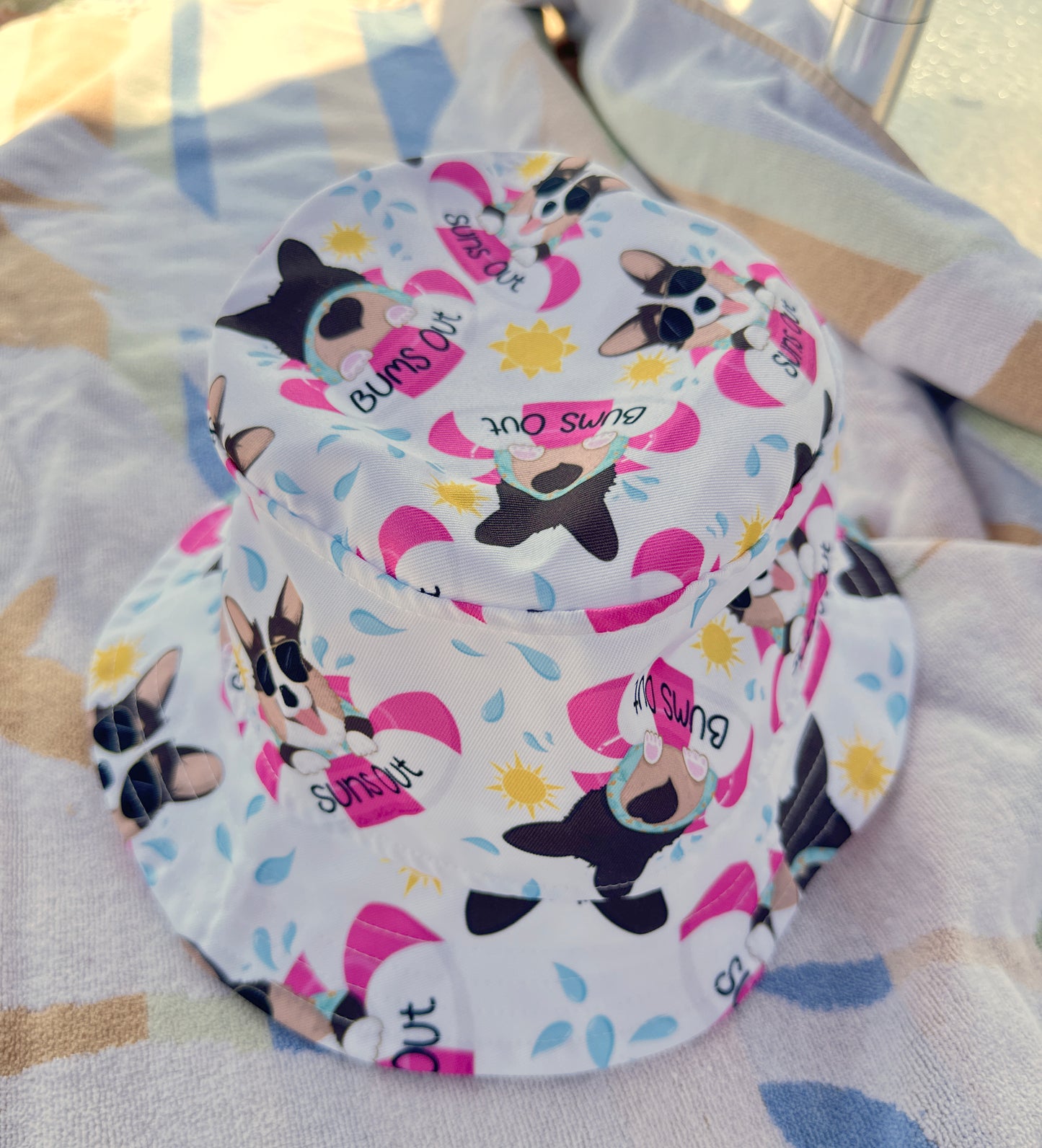 Tri-Color Corgi Suns Out Bums Out Bucket Hat