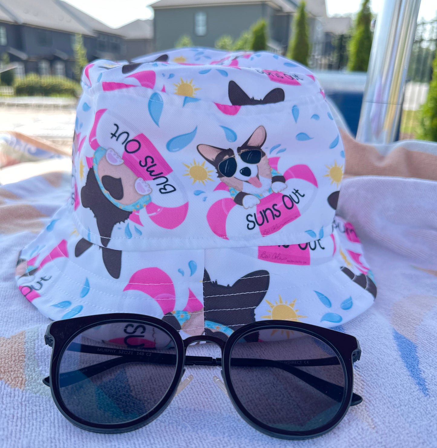 Tri-Color Corgi Suns Out Bums Out Bucket Hat