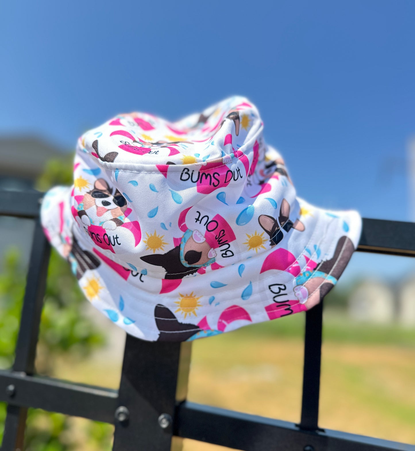 Tri-Color Corgi Suns Out Bums Out Bucket Hat