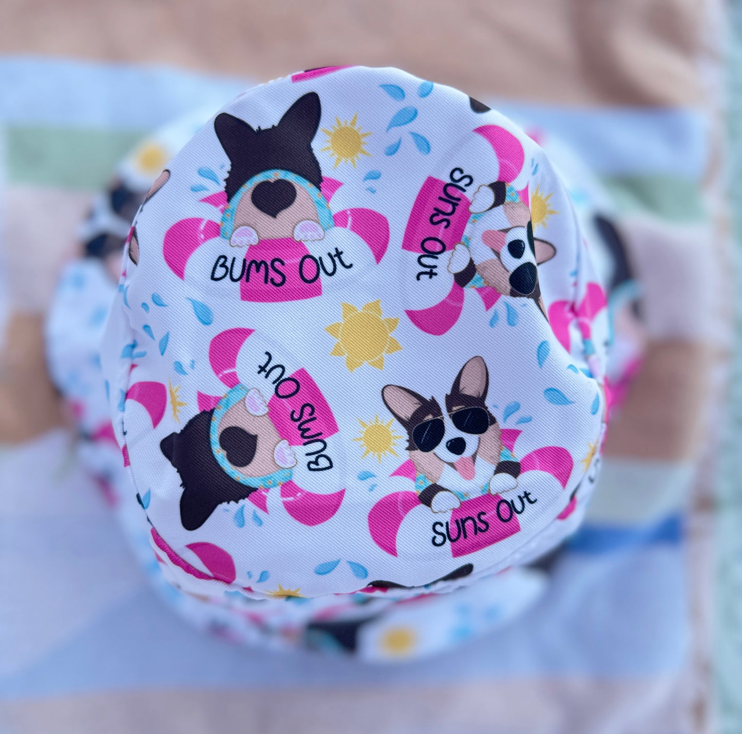 Tri-Color Corgi Suns Out Bums Out Bucket Hat