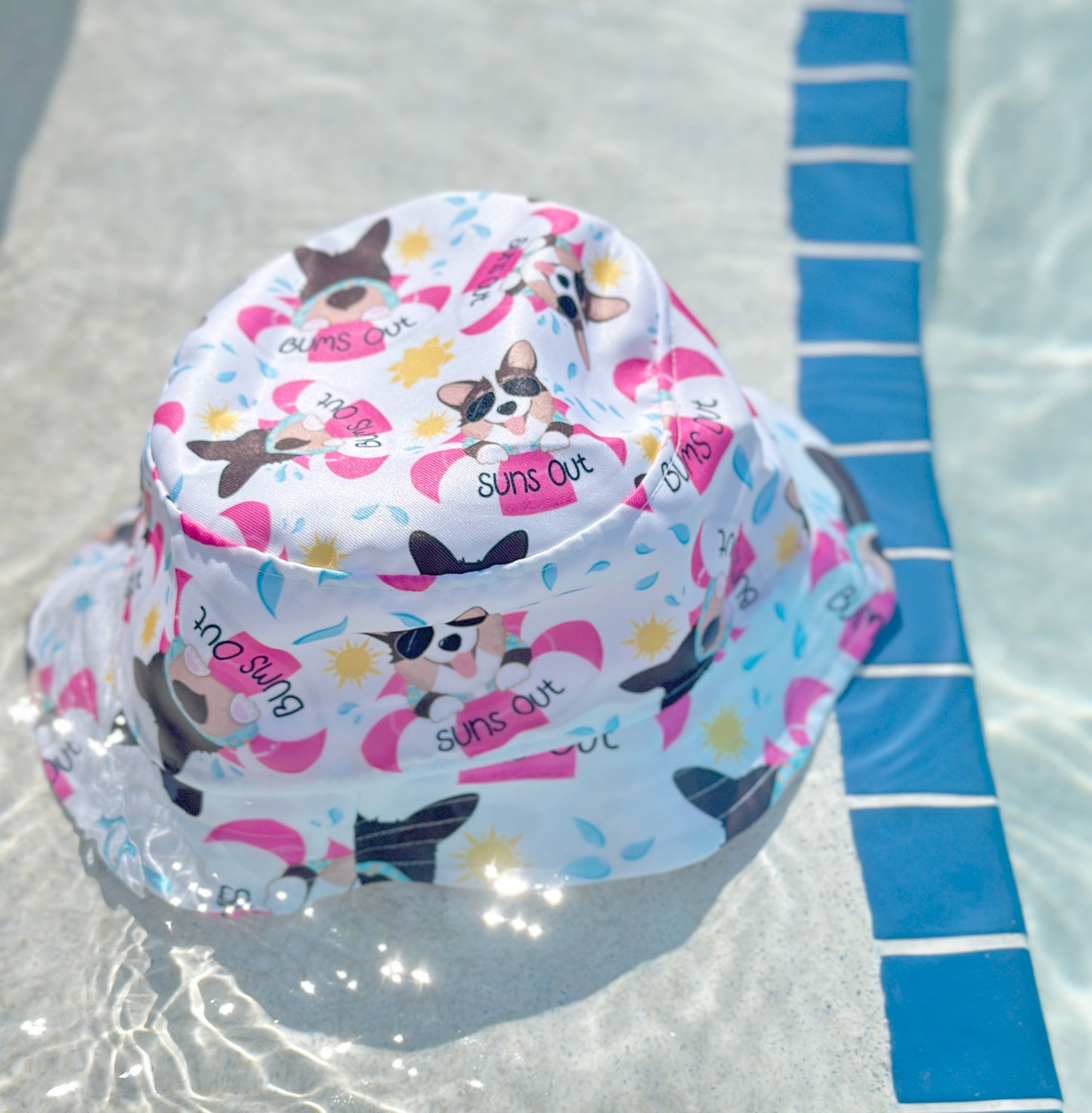 Tri-Color Corgi Suns Out Bums Out Bucket Hat