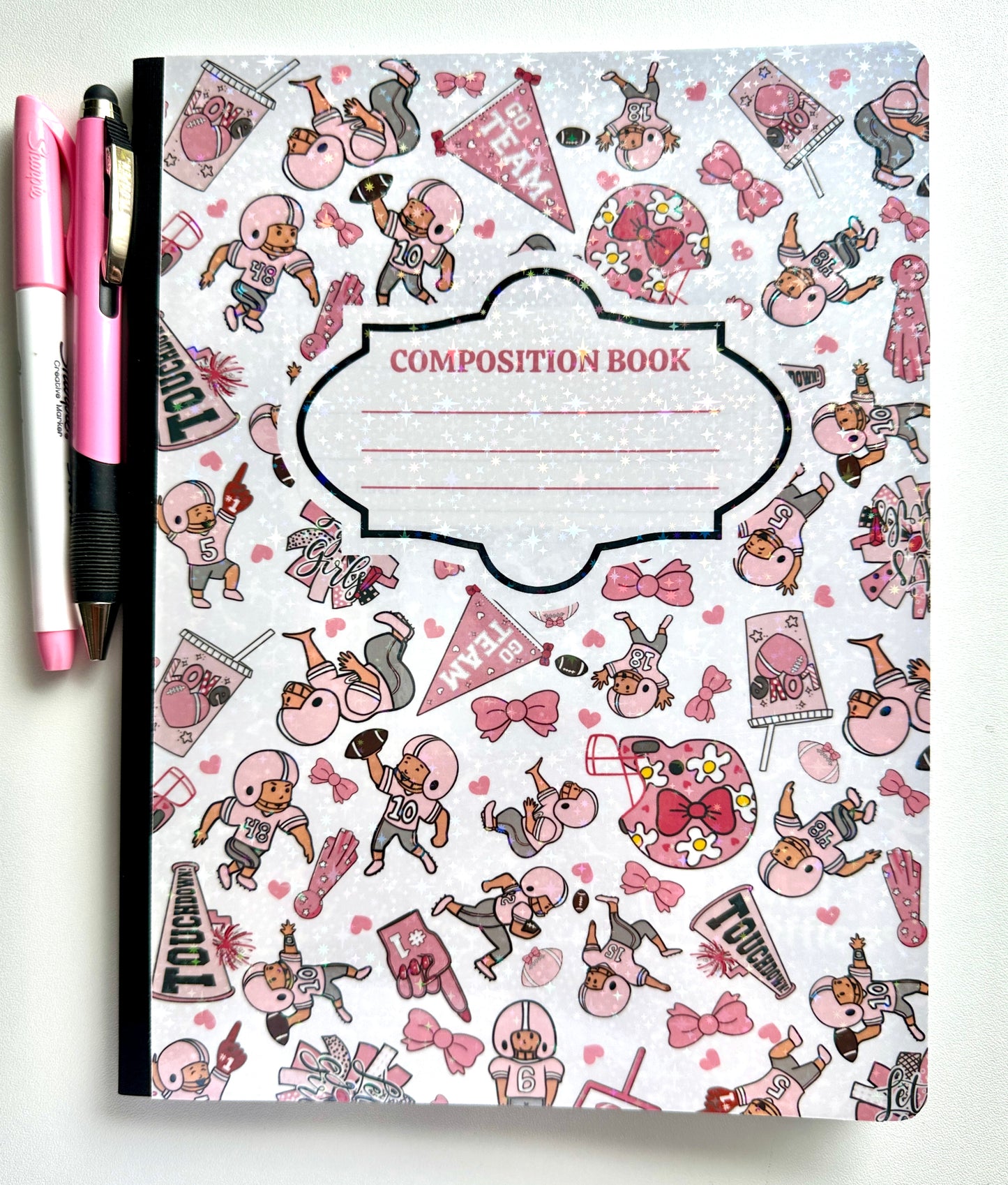 Sparkly Football Themed Composition Book