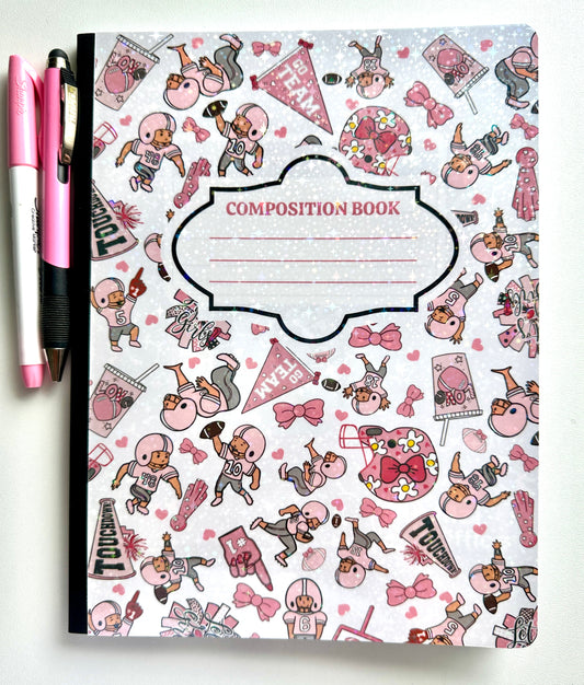 Sparkly Football Themed Composition Book
