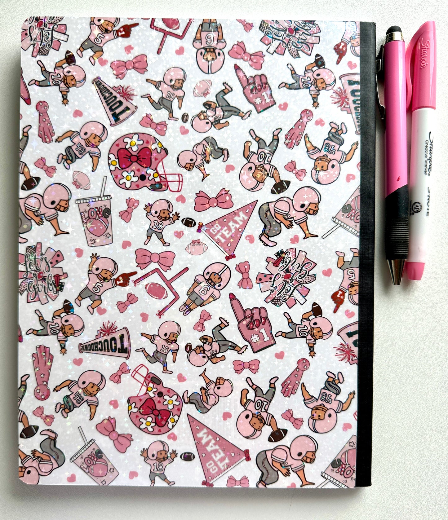 Sparkly Football Themed Composition Book