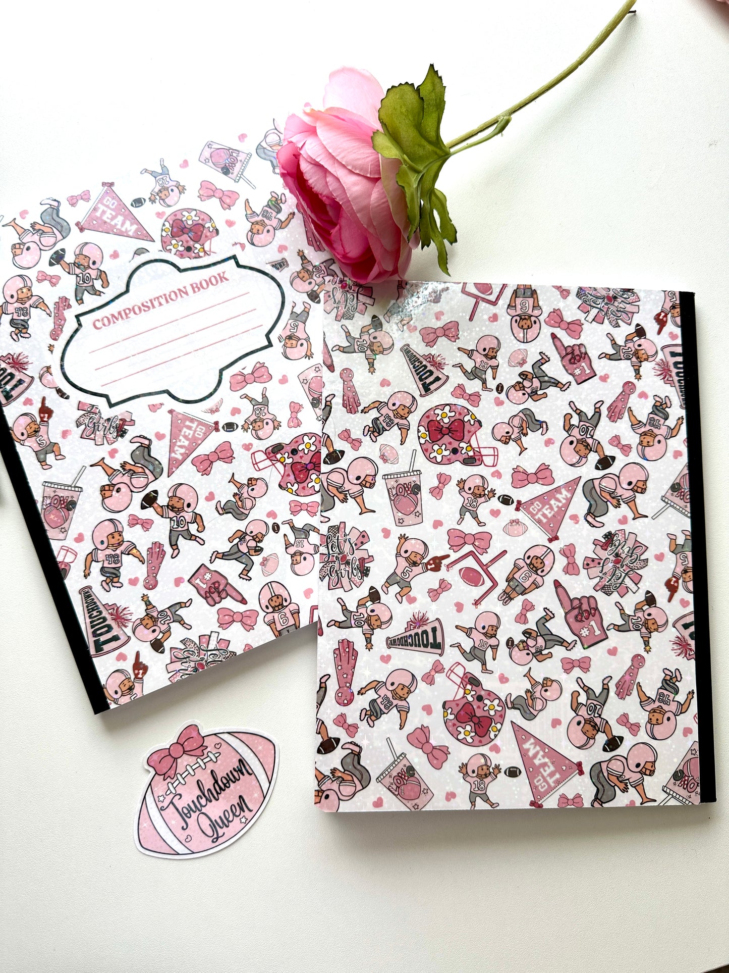Sparkly Football Themed Composition Book