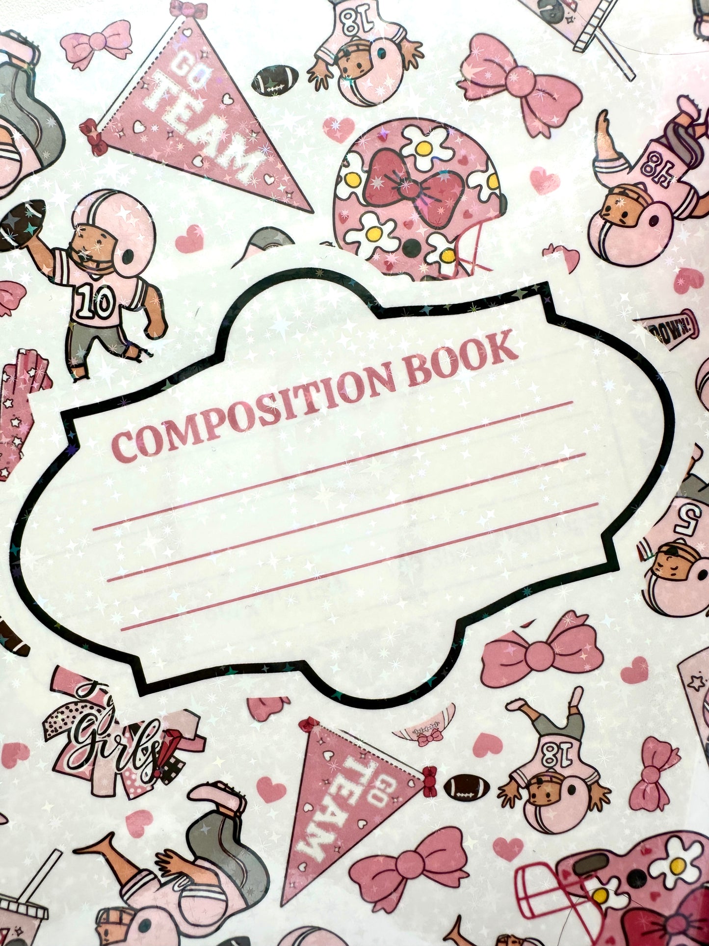 Sparkly Football Themed Composition Book