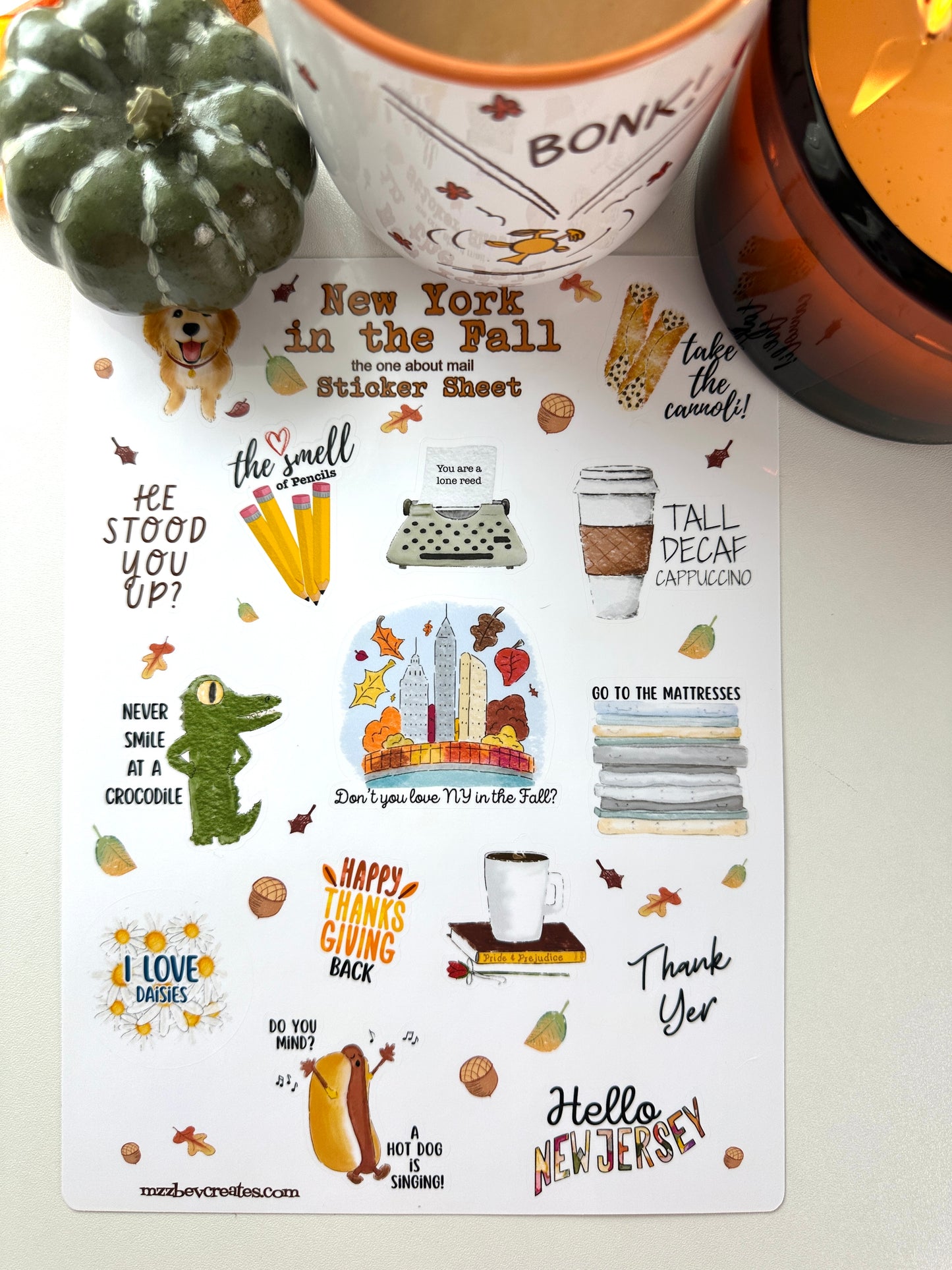 New York in the Fall, the One About Mail, Sticker Sheet