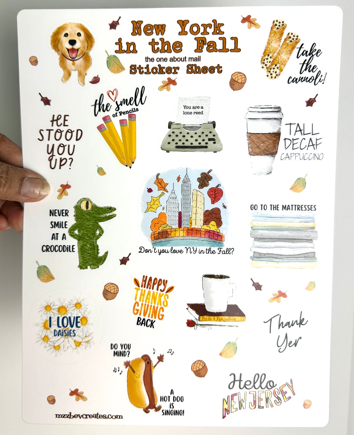 New York in the Fall, the One About Mail, Sticker Sheet
