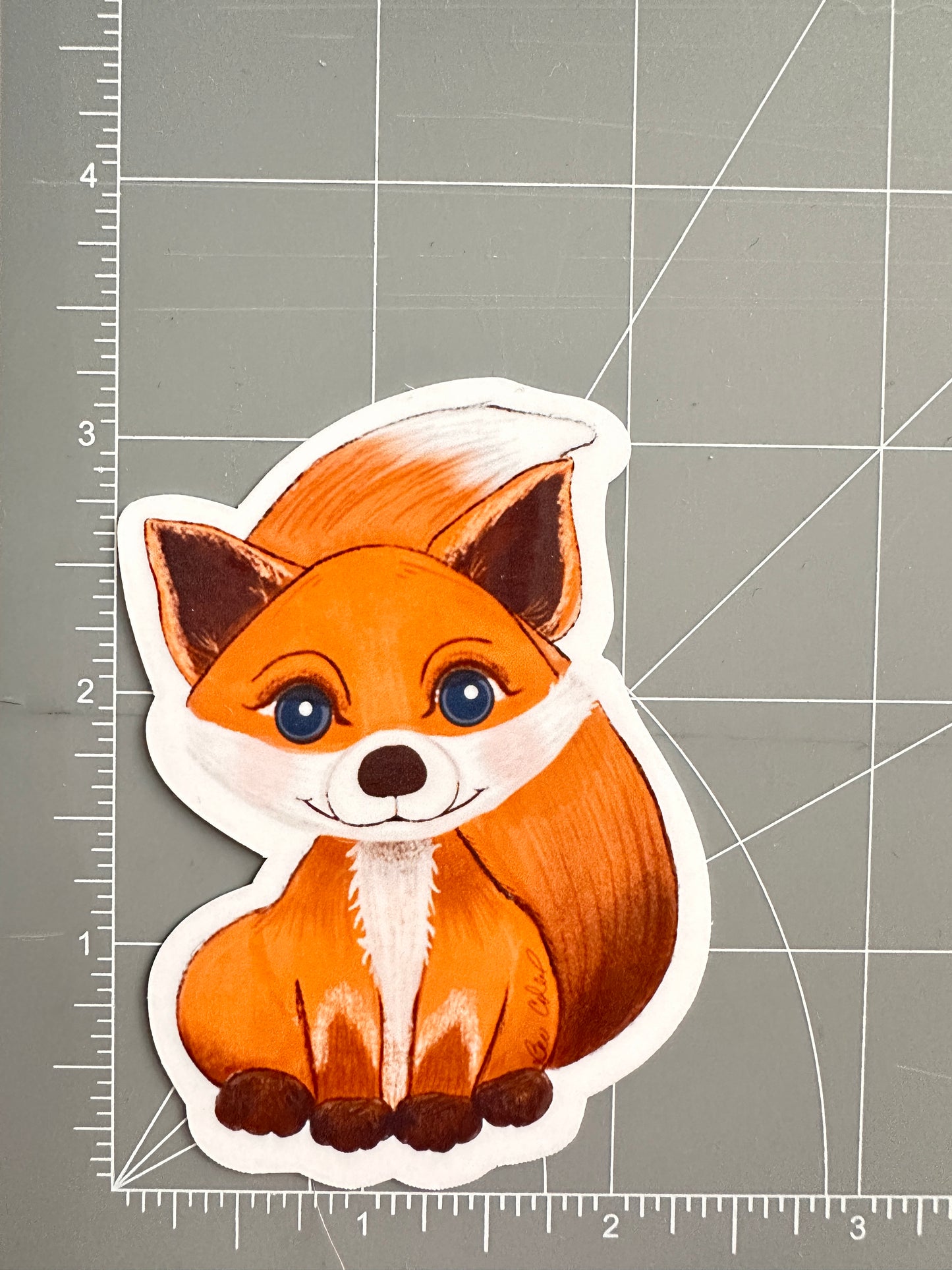 Red Fox Cub Die Cut Sticker