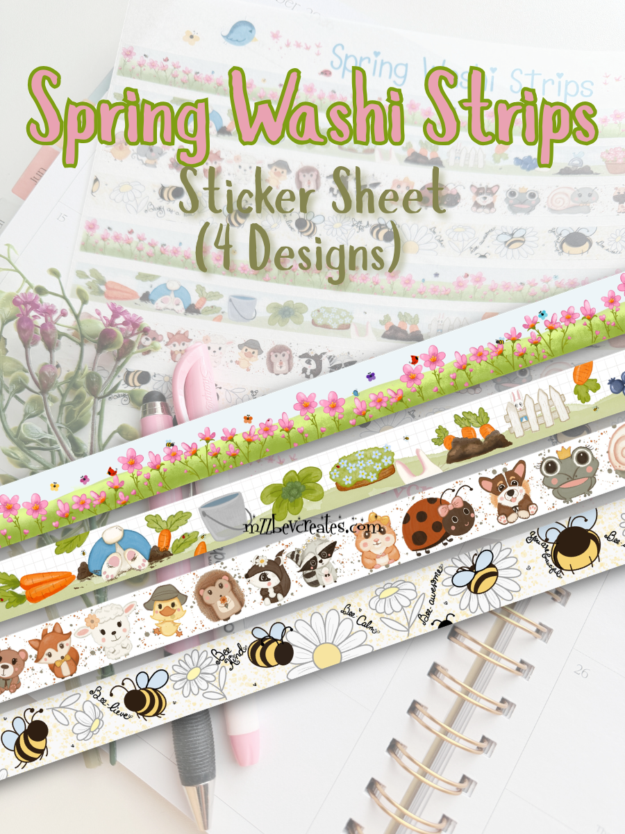 Spring Washi Strips - Sticker Sheet